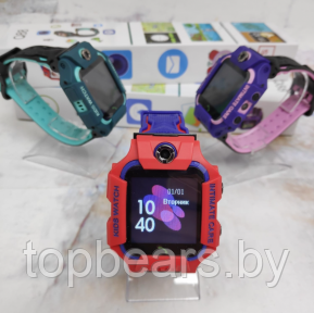 Часы детские Smart Watch Kids Baby Watch Q88 / Умные часы для детей Красный корпус - синий ремешок