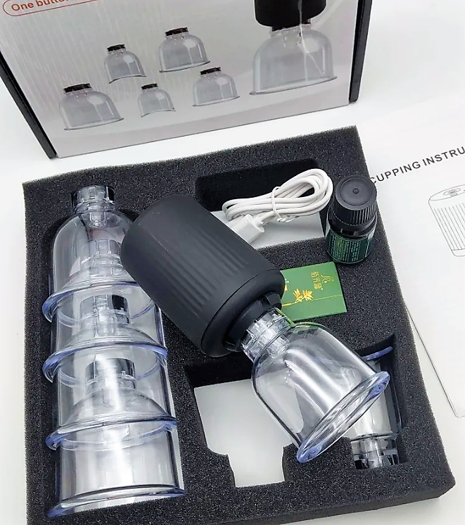 Набор вакуумных массажных банок с электрическим беспроводным насосом Cupping Device LC-2022 ( 6 банок, - фото 9 - id-p212276703