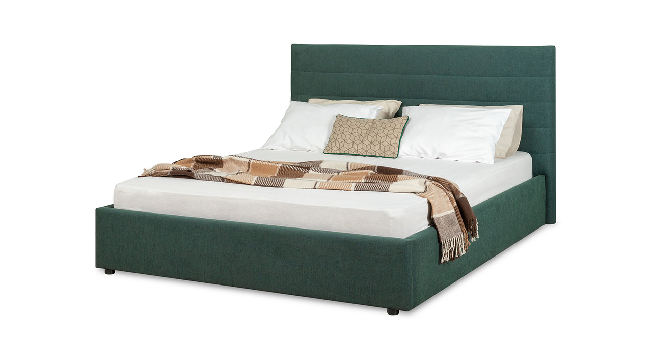 Кровать АМАЛИЯ 160 RUDY-2 1501 A1 color 32 (темный серо-зеленый) Нижегородмебель и К