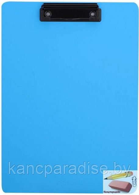 Папка-планшет с зажимом, без крышки Deli, A4, голубая, арт.F75202/г