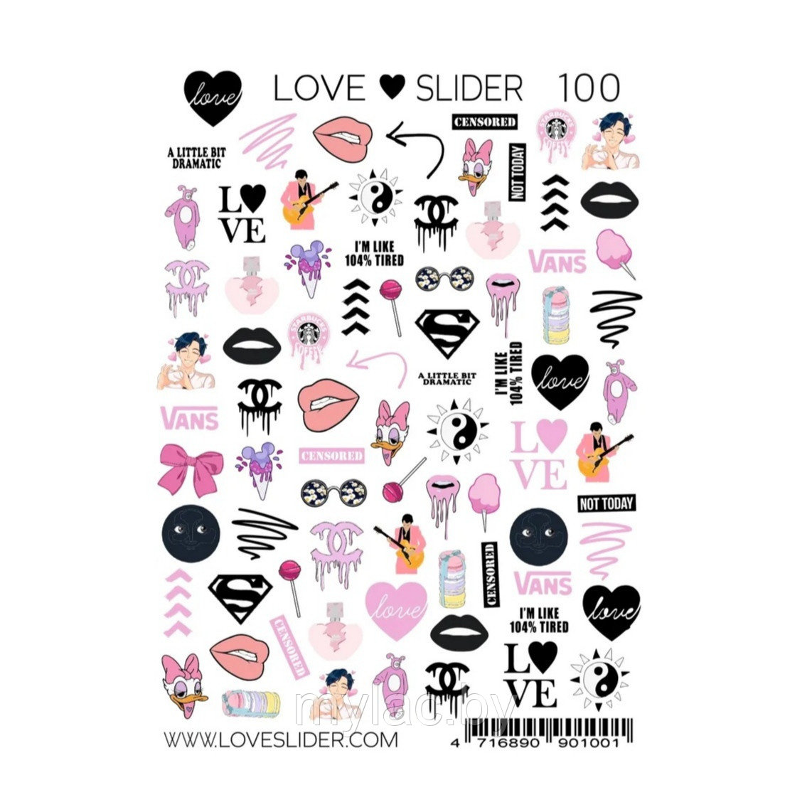 Слайдер Crazy Shine Nails mini LOVE SLIDER 100 (7x10) - фото 1 - id-p212323564