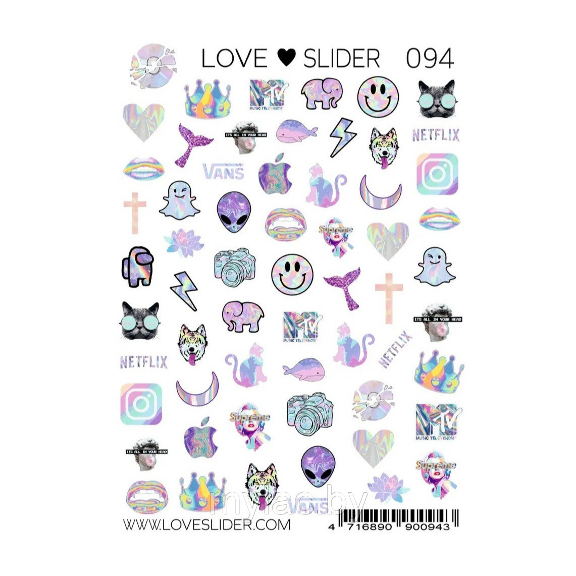 Слайдер Crazy Shine Nails mini LOVE SLIDER 094 (7x10)