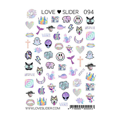 Слайдер Crazy Shine Nails mini LOVE SLIDER 094 (7x10)