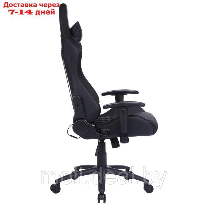 Игровое кресло Cactus CS-CHR-0099BLR, до 120 кг, экокожа, подсветка, черное - фото 4 - id-p212288501
