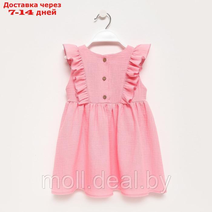 Платье детское с рюшей KAFTAN "Муслин", р.30 (98-104 см) розовый - фото 2 - id-p212287056