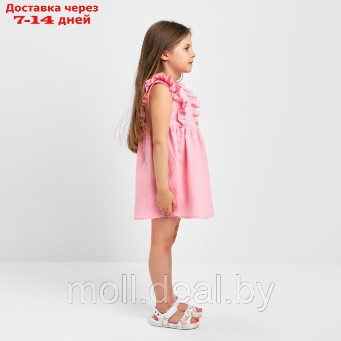 Платье детское с рюшей KAFTAN "Муслин", р.30 (98-104 см) розовый - фото 3 - id-p212287056