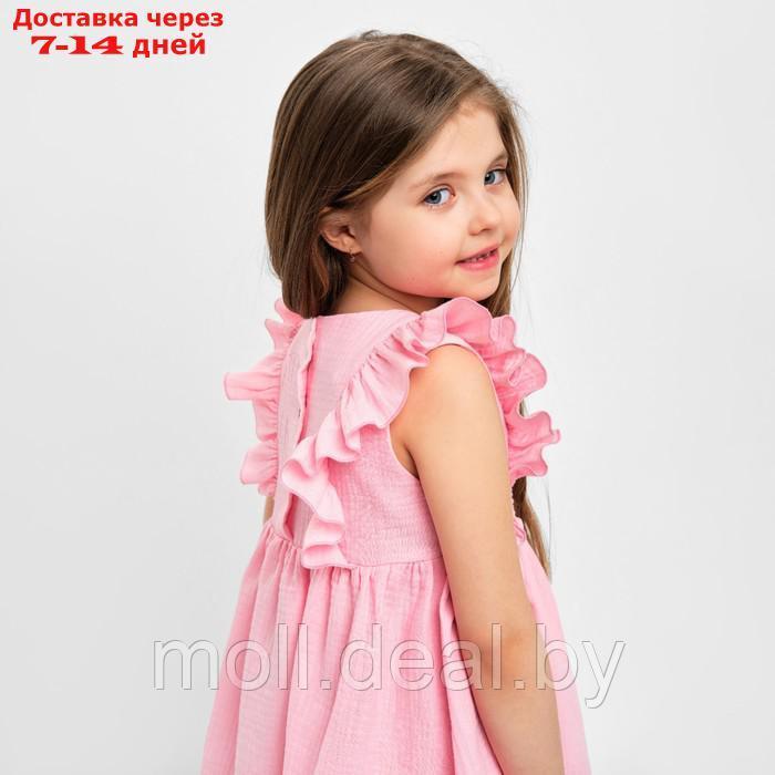 Платье детское с рюшей KAFTAN "Муслин", р.30 (98-104 см) розовый - фото 5 - id-p212287056