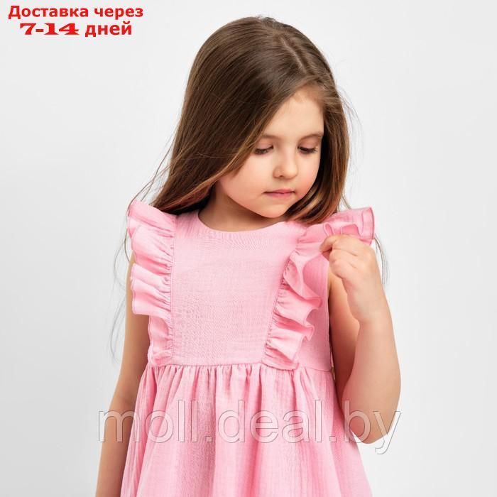 Платье детское с рюшей KAFTAN "Муслин", р.30 (98-104 см) розовый - фото 7 - id-p212287056