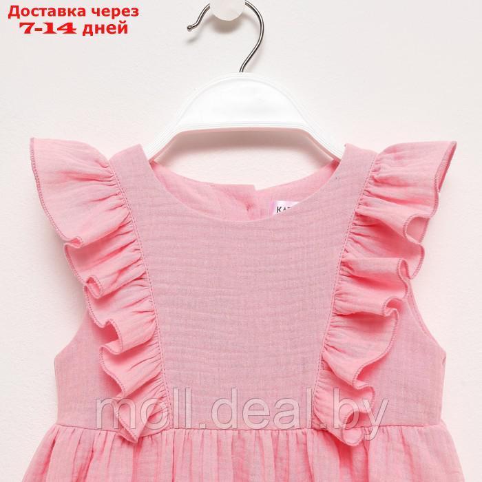 Платье детское с рюшей KAFTAN "Муслин", р.30 (98-104 см) розовый - фото 9 - id-p212287056