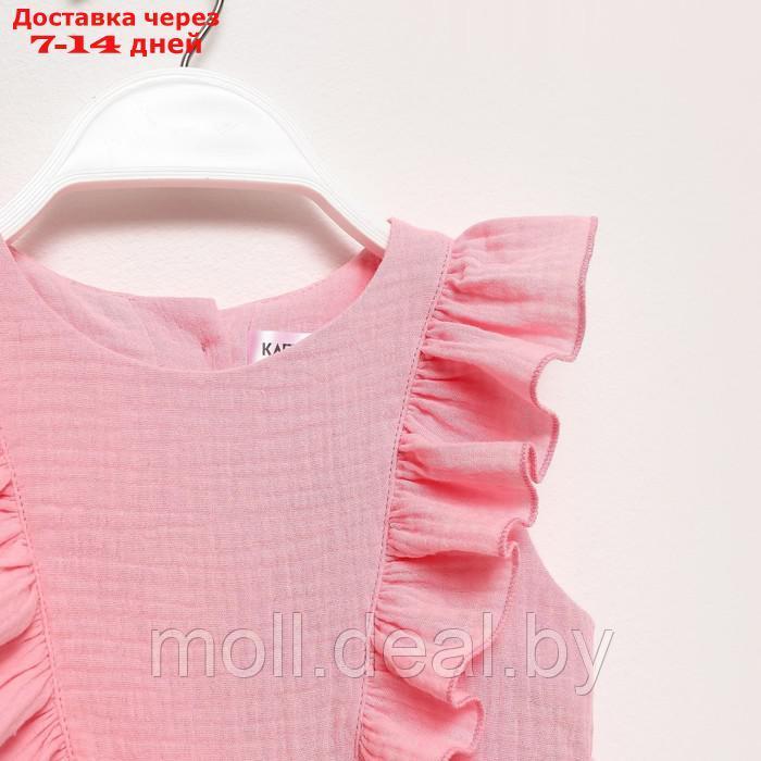 Платье детское с рюшей KAFTAN "Муслин", р.30 (98-104 см) розовый - фото 10 - id-p212287056