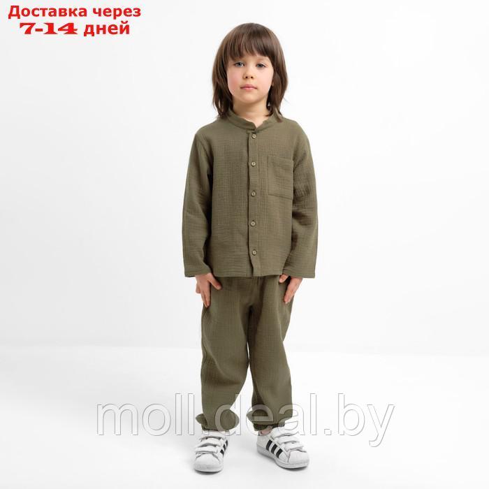 Костюм (рубашка и брюки) детский KAFTAN "Муслин", р.34 (122-128 см) хаки - фото 1 - id-p212287064