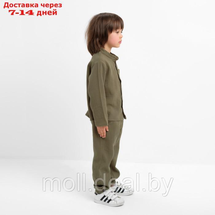 Костюм (рубашка и брюки) детский KAFTAN "Муслин", р.34 (122-128 см) хаки - фото 3 - id-p212287064