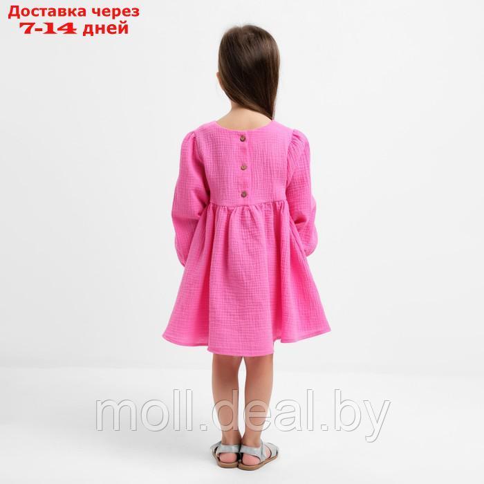 Платье детское с дл. рукавом KAFTAN "Муслин", р.32 (110-116 см) розовый - фото 4 - id-p212287198
