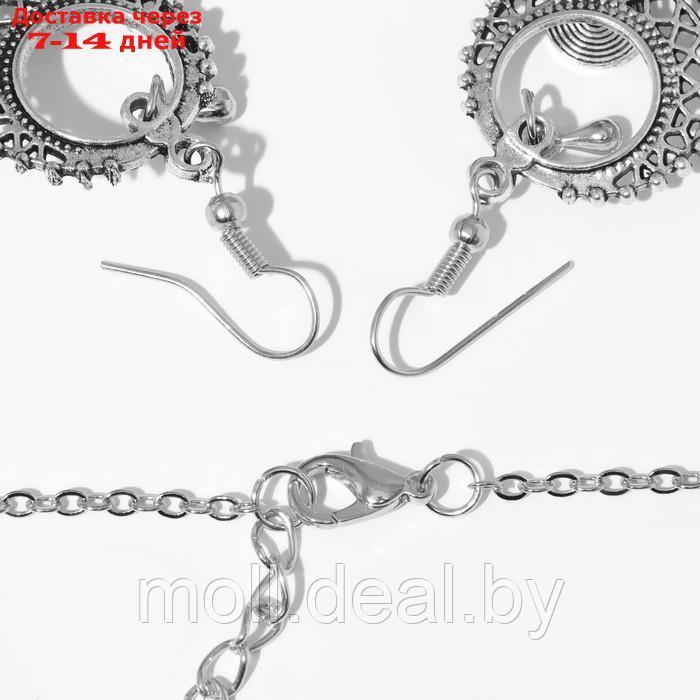 Набор 2 предмета: серьги, колье "Индия" круги, цвет чернёное серебро, 32см - фото 2 - id-p212289002