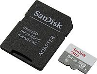 Карта памяти SanDisk Ultra SDSQUNR-064G-GN3MA microSDXC Memory Card 64Gb UHS-I U1 + microSD-- SD Adapter