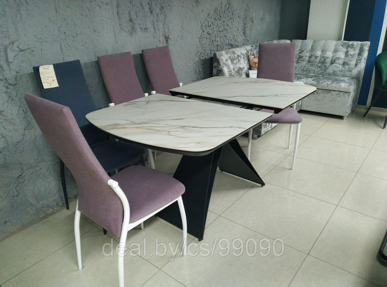 Дизайнерские и современные раздвижные столы и столы моно со столешницей из керамогранита класса LUXURY KERAMO - фото 4 - id-p212327437