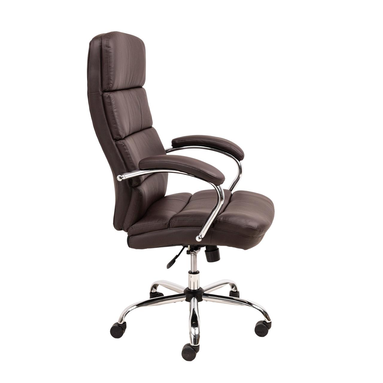 Кресло поворотное AUGUST, CHROME, ECO (темно-коричневый) - фото 3 - id-p212329922