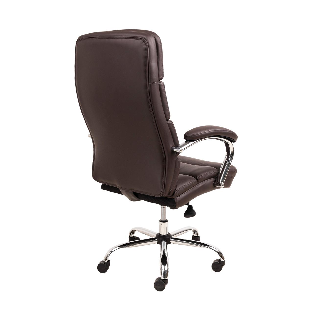 Кресло поворотное AUGUST, CHROME, ECO (темно-коричневый) - фото 4 - id-p212329922