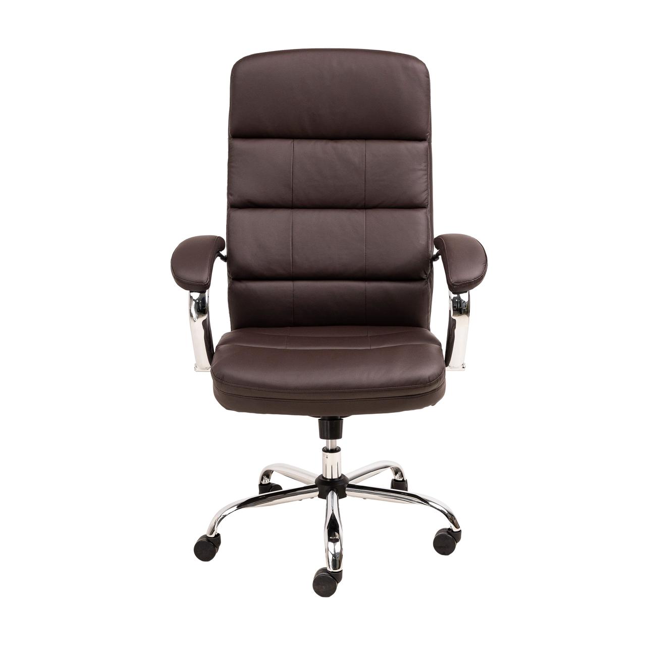 Кресло поворотное AUGUST, CHROME, ECO (темно-коричневый) - фото 5 - id-p212329922