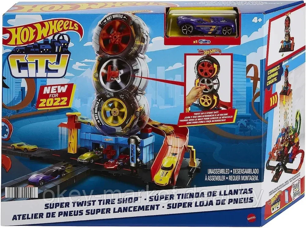 Игровой трек Hot Wheels Ударные трюки в шиномонтаже HDP02 - фото 9 - id-p212408256