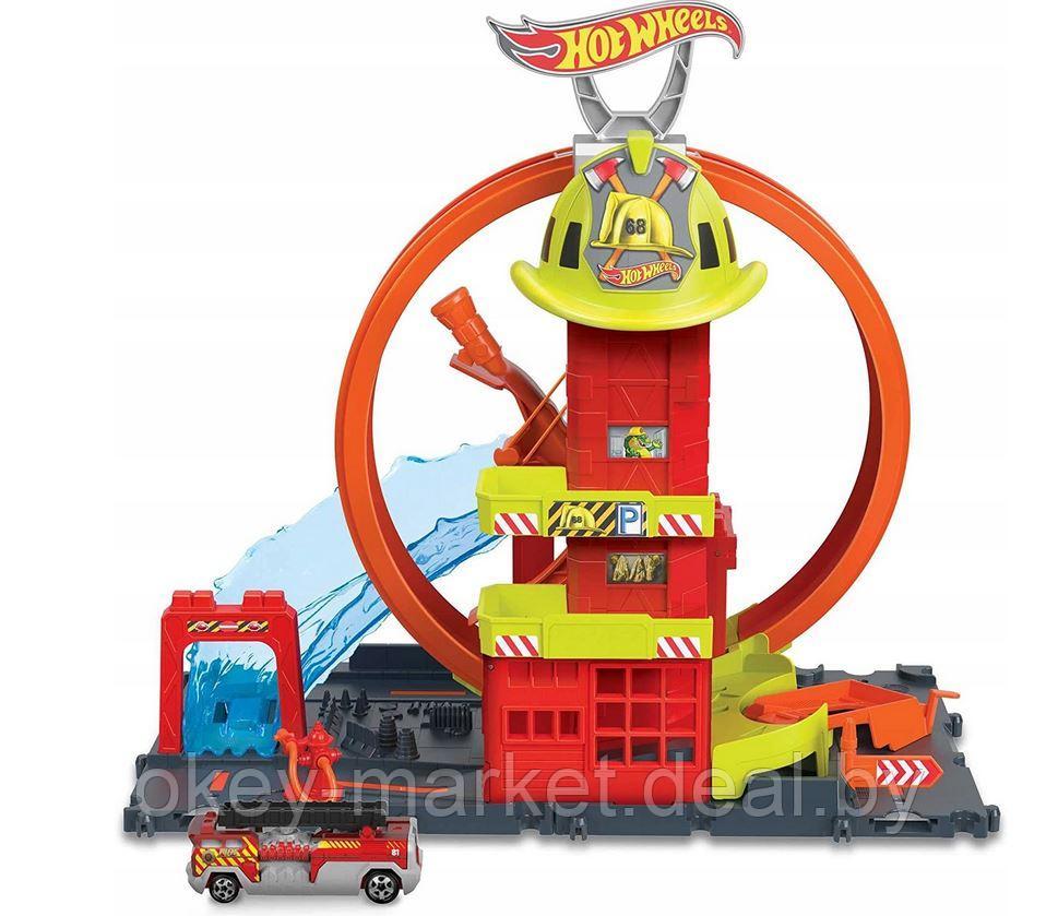 Игровой трек Hot Wheels Супер петля с пожарной станцией HKX41 - фото 3 - id-p212408288