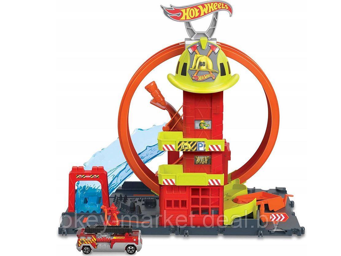 Игровой трек Hot Wheels Супер петля с пожарной станцией HKX41 - фото 1 - id-p212408288