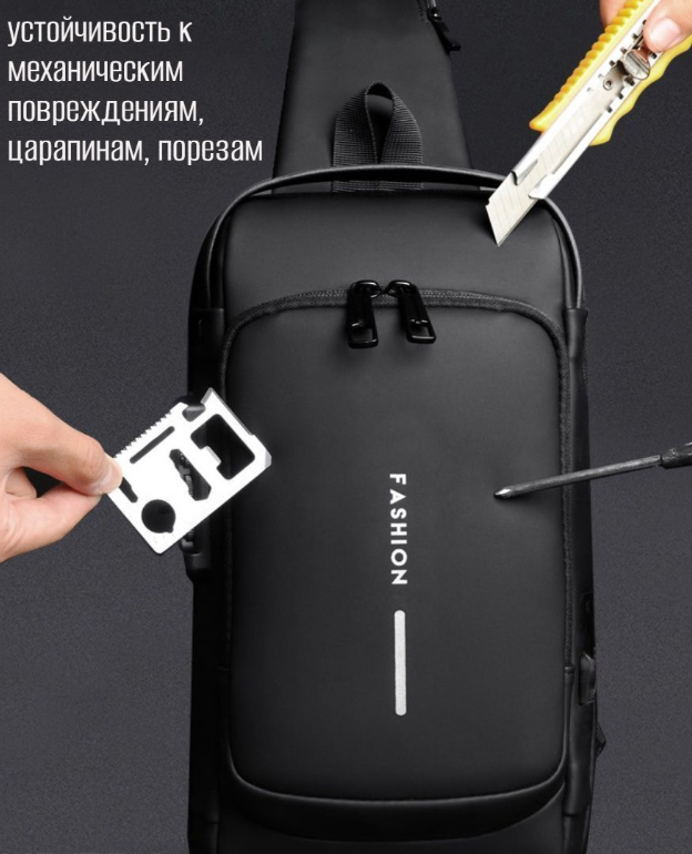 Сумка - рюкзак через плечо Fashion с кодовым замком и USB / Сумка слинг / Кросc-боди барсетка - фото 4 - id-p212409637