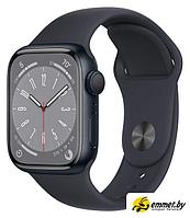 Умные часы Apple Watch Series 8 41 мм (алюминиевый корпус, полуночный/полуночный, спортивный силиконовый