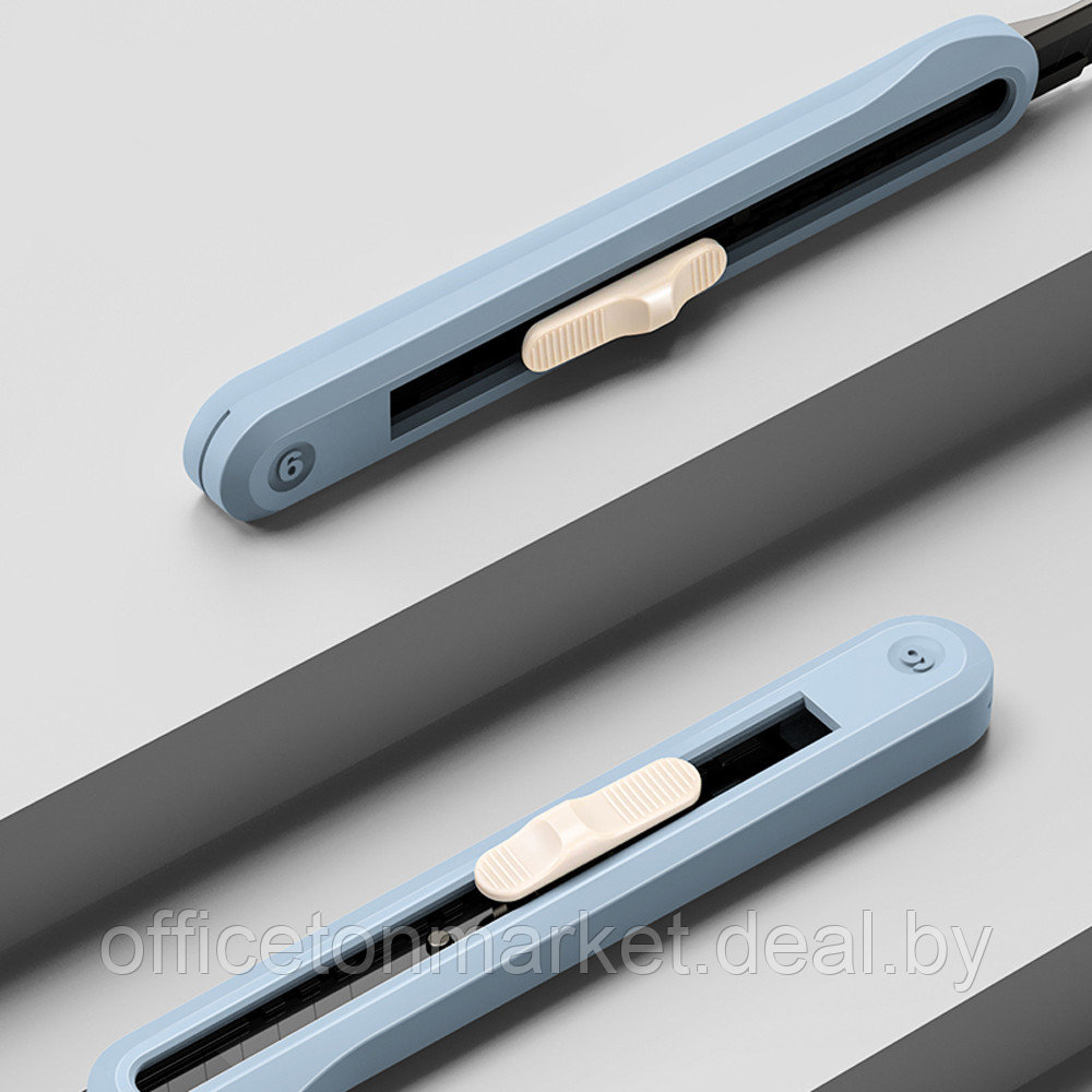 Нож для бумаги "Deli Nusign" усиленный, 0.9 см, синий - фото 3 - id-p211739062