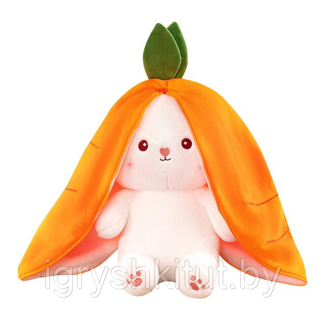 Мягкая игрушка-трансформер Кролик-морковка, Кролик-Клубничка - фото 3 - id-p212410102