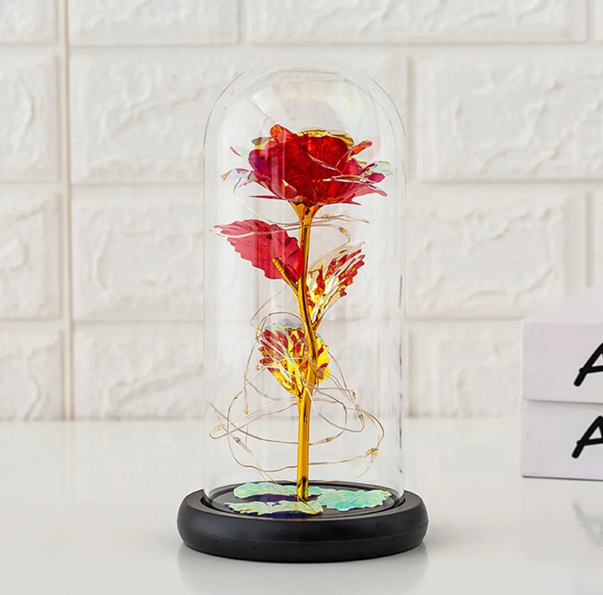Вечная роза в стеклянном абажуре с подсветкой SiPL - фото 5 - id-p212410153