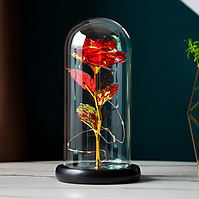 Вечная роза в стеклянном абажуре с подсветкой SiPL