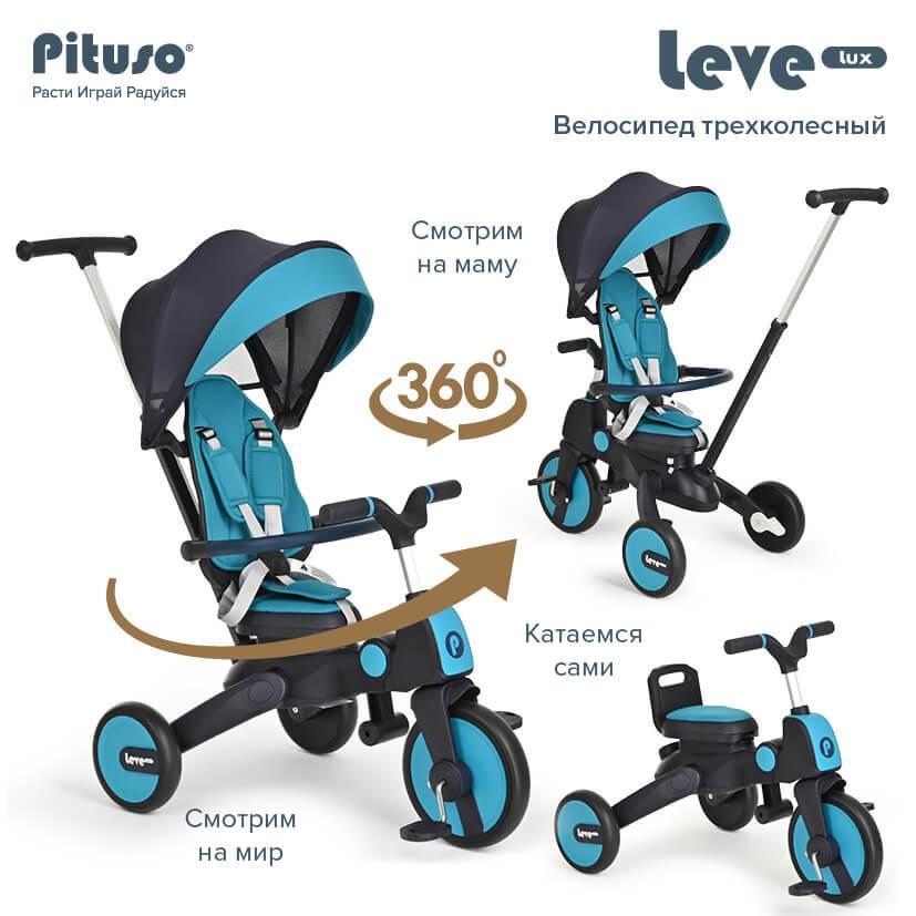 Велосипед трехколесный PITUSO Leve Lux, складной Синий S03-2-Ice - фото 1 - id-p212410272