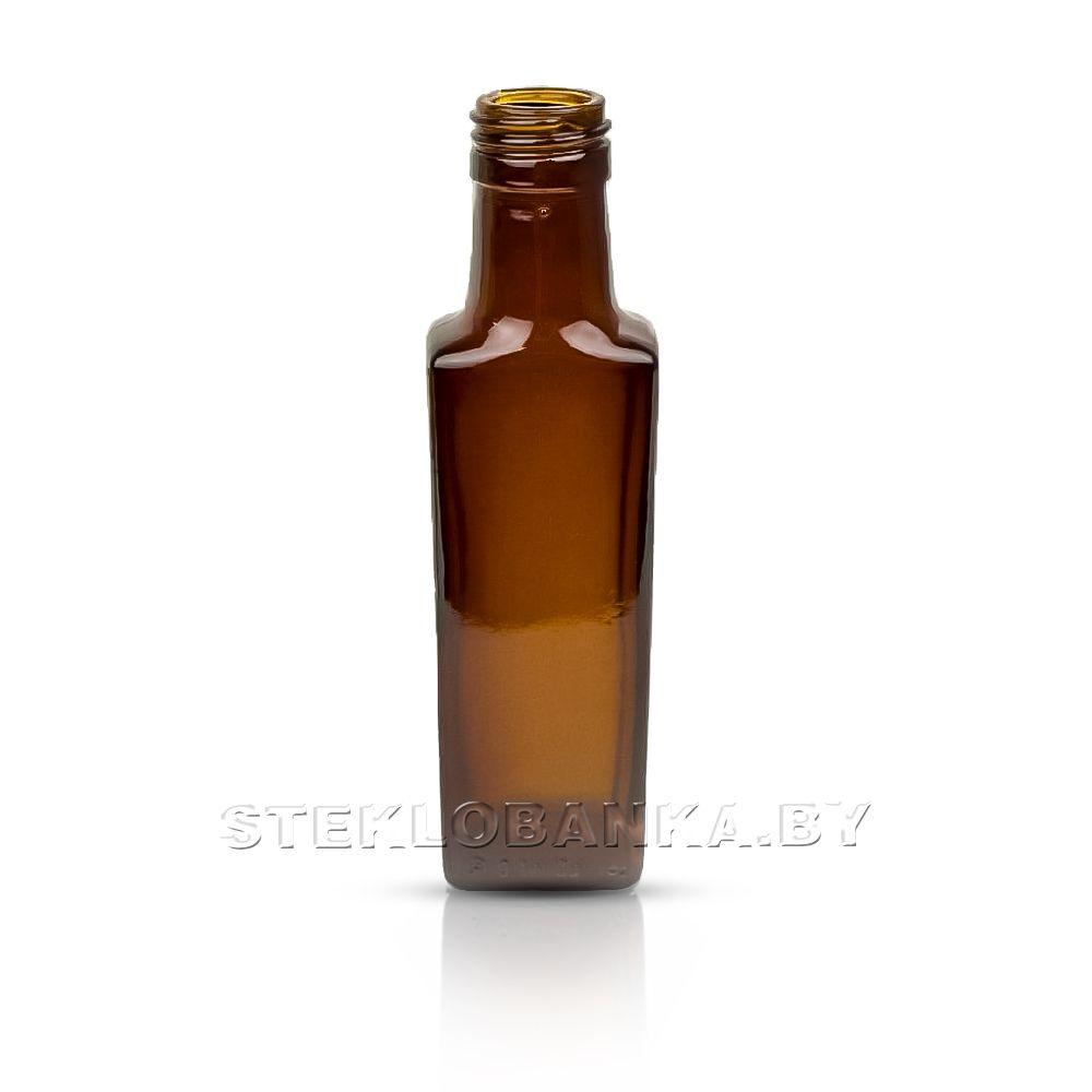Стеклянная бутылка 0,100 л. (100 мл.) Гранит ВИНТ Коричневая (28)