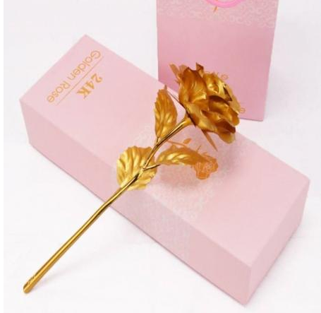 Золотая роза в подарочной коробке - фото 6 - id-p202758904