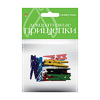 Декоративные прищепки - Набор №8: Яркие цвета.Микс, 50 мм, (10 цветов), "HobbyTime"