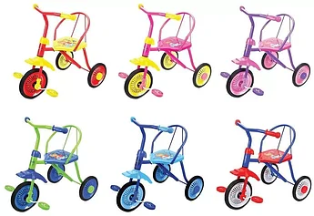 Велосипед трехколесный Moby Kids Друзья 9/8' кол. 6 цветов, двухцветные