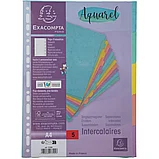 Разделитель для документов Exacompta Aquarel А4+, картон, без маркировки, на 5 числовых делений, цветной, фото 2
