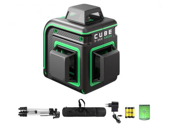 Строительный нивелир ADA Cube 3-360 Green А00573 зеленый луч лазерный уровень прибор построитель плоскостей - фото 1 - id-p211960893