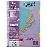 Разделитель для документов Exacompta Aquarel А4+, картон, без маркировки, на 10 числовых делений, цветной, фото 3