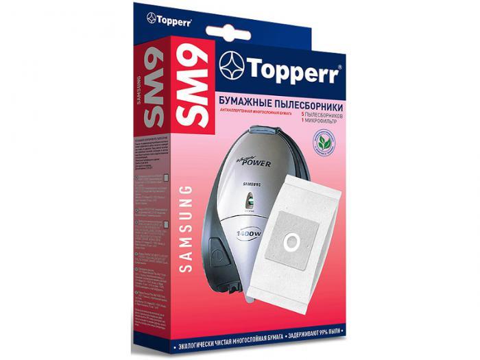 Пылесборники бумажные Topperr SM 9 5шт + 1 микрофильтр для Samsung - фото 1 - id-p211960969