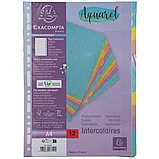 Разделитель для документов Exacompta Aquarel А4+, картон, без маркировки, на 12 числовых делений, цветной, фото 3