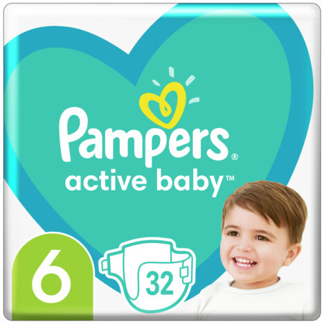 Подгузники детские Pampers Active baby 6 (13-18 кг) 32 шт. - фото 1 - id-p212434606