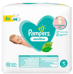 Детские влажные салфетки Pampers Sensitive 6x52 шт.