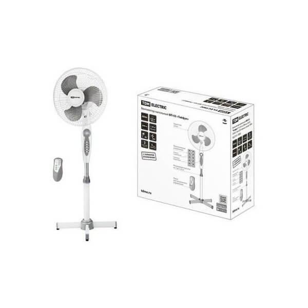 Вентилятор электрический напольный ВП-03 "Тайфун", серый, TDM (Имеет пульт дистанционного управления