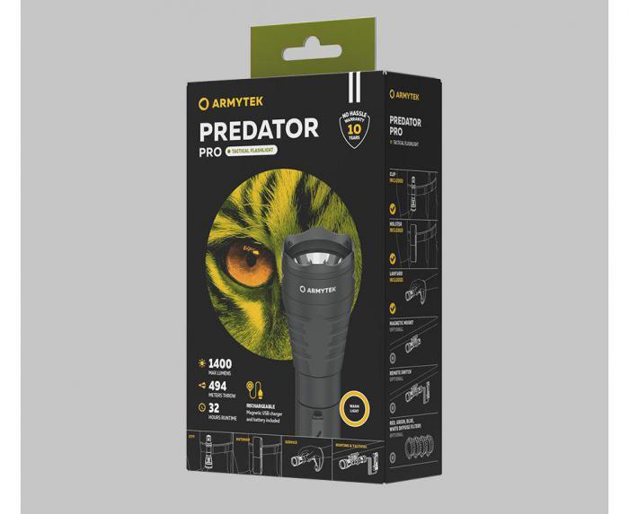 Фонарь Armytek Predator Pro Magnet USB Теплый - фото 3 - id-p211696076