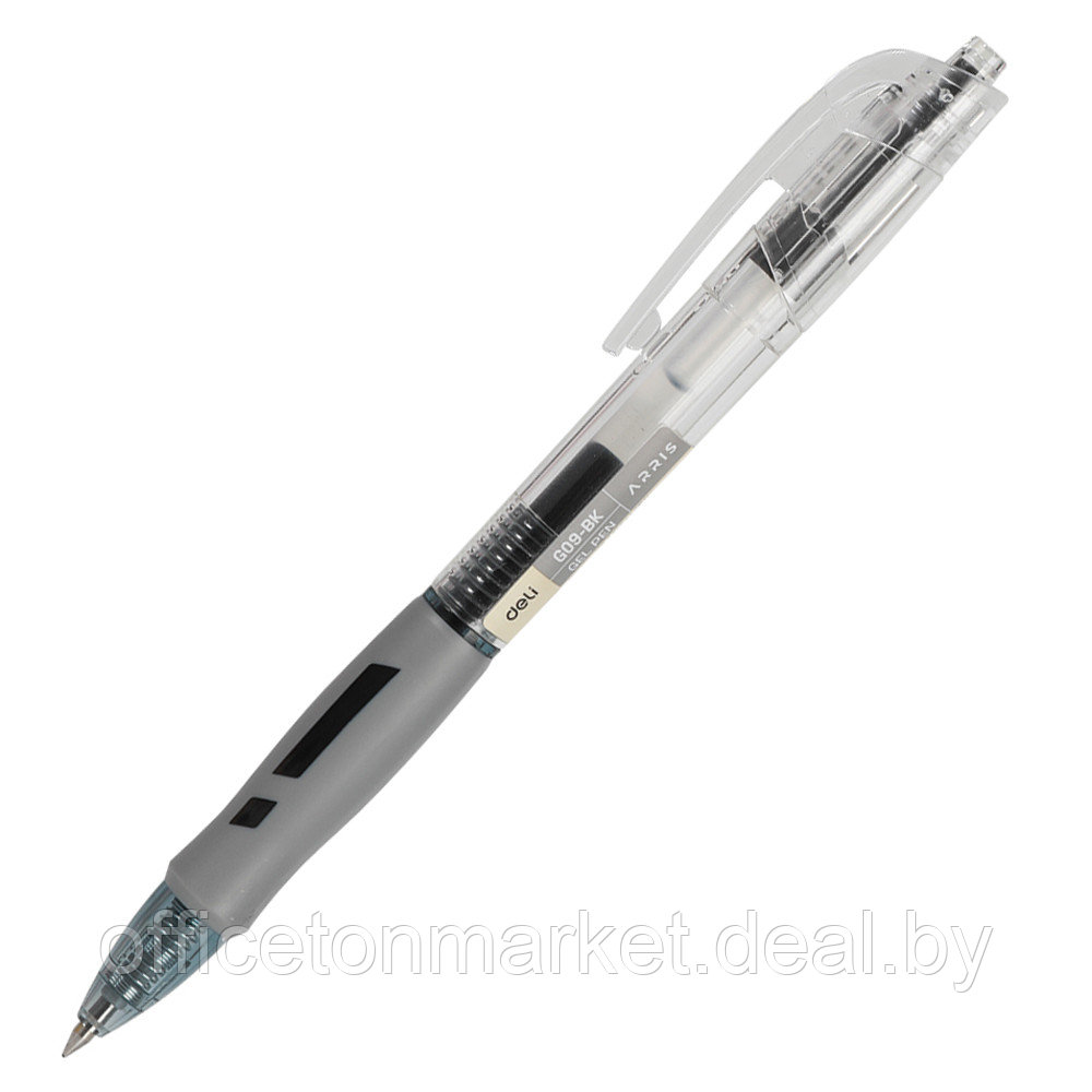 Ручка роллер "Arris", 0.5 мм, прозрачный, стерж. черный - фото 1 - id-p211738550