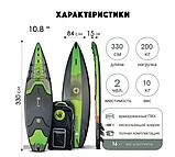 Сапборд сап Sup доска Премиум 3 слоя Raptor Pro 10,8 с веслом, насосом и страховочным лишем, фото 2