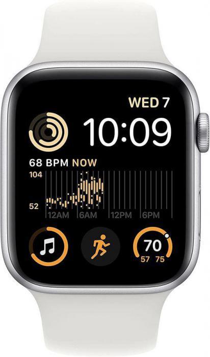 Смарт-часы Apple Watch SE 2022 A2723, 44мм, серебристый / белый [mnk23zp/a] - фото 2 - id-p211203953