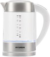 Чайник электрический Hyundai HYK-S5807, 2200Вт, белый и серебристый